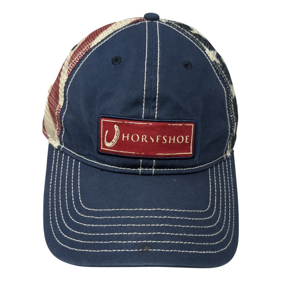 Horseshoe Casino American Flag Snapback Trucker Hat Multi OS Embroidered